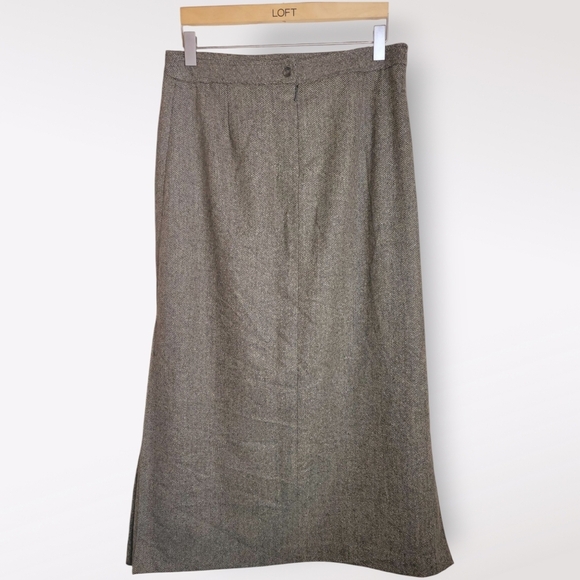 Vintage Brown Wool Maxi Skirt - Picture 4 of 14